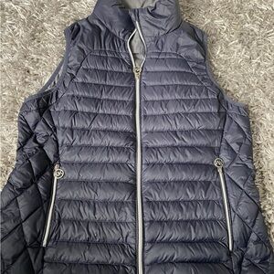 Michael Kors Navy Quilted Puffer Vest with Zip Pockets